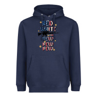 Navy red white and pew pew pew Heavyweight Hoodie - MaliasSmallBusiness
