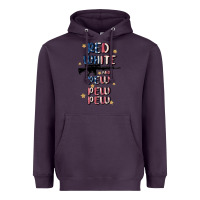 Plum red white and pew pew pew Heavyweight Hoodie - MaliasSmallBusiness