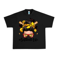 Black softball life messy bun Urban Heavy Tee - Zillion Design Studio