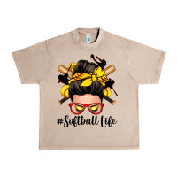 French Oak softball life messy bun Urban Heavy Tee - Zillion Design Studio