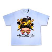 Grape Ice softball life messy bun Urban Heavy Tee - Zillion Design Studio
