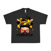 Pigment Black softball life messy bun Urban Heavy Tee - Zillion Design Studio