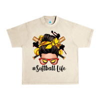 Sandshell softball life messy bun Urban Heavy Tee - Zillion Design Studio