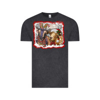 Vintage Black christmas goats Vintage Tee - RanaPortraitStore