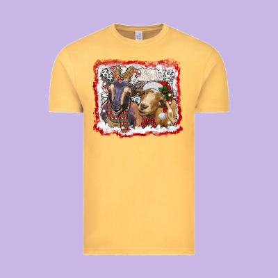 Christmas Goats Vintage Tee Designed By Ranaportraitstore