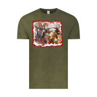 Vintage Olive christmas goats Vintage Tee - RanaPortraitStore