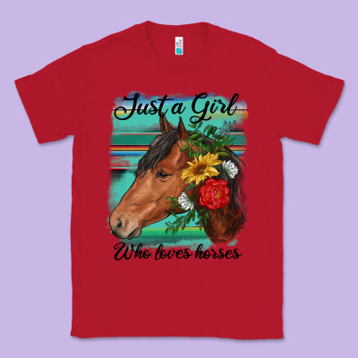 Just A Girl Who Loves Horseshoe Classic Tee Designed By Ranaportraitstore