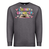 Charcoal Heather library grown up Premium Sweatshirt - MaliasSmallBusiness