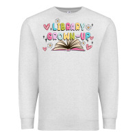 Oatmeal Heather library grown up Premium Sweatshirt - MaliasSmallBusiness