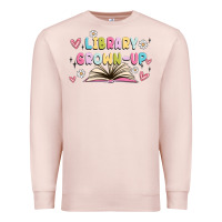Pale Pink library grown up Premium Sweatshirt - MaliasSmallBusiness