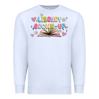 White library grown up Premium Sweatshirt - MaliasSmallBusiness