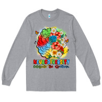 Heather Grey neurodiversity celebrate the spectrum Long Sleeve Tee - JahusDesignShop