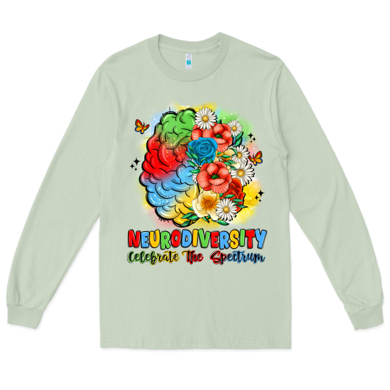 Neurodiversity Celebrate The Spectrum Long Sleeve Tee by JahusDesignShop | Teevron
