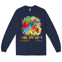 Navy neurodiversity celebrate the spectrum Long Sleeve Tee - JahusDesignShop