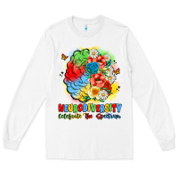 White neurodiversity celebrate the spectrum Long Sleeve Tee - JahusDesignShop