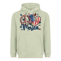 Matcha peace love 'merica Heavyweight Hoodie - MaliasSmallBusiness