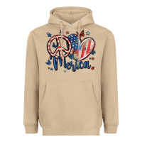 Mushroom peace love 'merica Heavyweight Hoodie - MaliasSmallBusiness