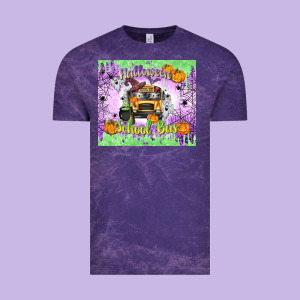 Halloween School Bus Vintage Tee Designed By Texasbilliewilder