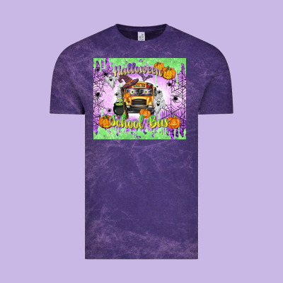 Halloween School Bus Vintage Tee Designed By Texasbilliewilder