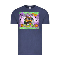 Vintage Denim Halloween School Bus Vintage Tee - texasbilliewilder