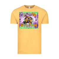 Vintage Mustard Halloween School Bus Vintage Tee - texasbilliewilder