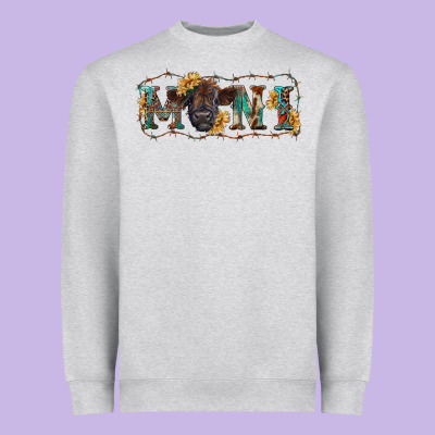 Western Mini Black Highland Calf Heavyweight Sweatshirt Designed By Ranaportraitstore