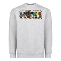Heather Grey western mini black highland calf Heavyweight Sweatshirt - RanaPortraitStore