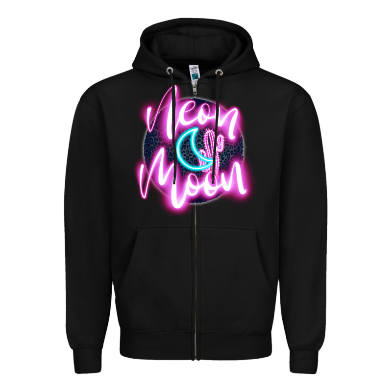 Neon Moon Zipper Hoodie by JahusDesignShop | Teevron