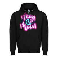 Black neon moon Zipper Hoodie - JahusDesignShop