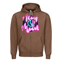 Chestnut neon moon Zipper Hoodie - JahusDesignShop