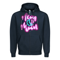 Navy neon moon Zipper Hoodie - JahusDesignShop