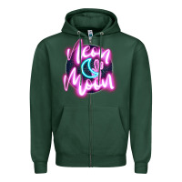 Sports Green neon moon Zipper Hoodie - JahusDesignShop
