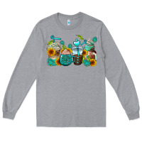 Heather Grey gemstone coffee cups Long Sleeve Tee - AdoDesignShop