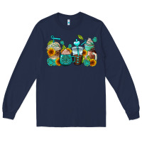 Navy gemstone coffee cups Long Sleeve Tee - AdoDesignShop