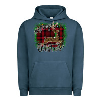 Pigment Midnight Navy Merry Christmas Deer Urban Hoodie - Bettercallsaul