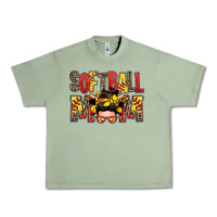 Oil Green softball mom messy bun Urban Heavy Tee - Zillion Design Studio