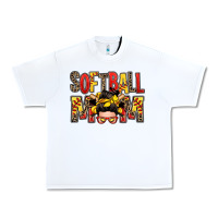 Softball Mom Messy Bun Urban Heavy Tee | Teevron