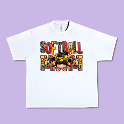 Softball Mom Messy Bun Urban Heavy Tee Designed By Zillion Design Studio