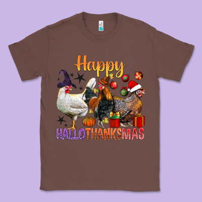 Happy Hallothanksmas Chick Classic Tee Designed By Bundleandbundleshop