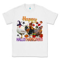 White Happy Hallothanksmas Chick Classic Tee - BundleAndBundleShop