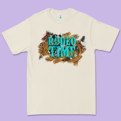 Rodeo Time  With Leopard And Cowhide Premium Tee Designed By Artiststas
