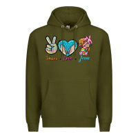 Army Green Peace Love Easter Jesus Premium Hoodie - BundleAndBundleShop