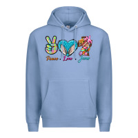 Colony Blue Peace Love Easter Jesus Premium Hoodie - BundleAndBundleShop