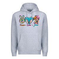Heather Grey Peace Love Easter Jesus Premium Hoodie - BundleAndBundleShop
