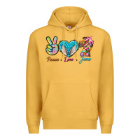 Mustard Peace Love Easter Jesus Premium Hoodie - BundleAndBundleShop
