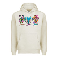 Oatmeal Heather Peace Love Easter Jesus Premium Hoodie - BundleAndBundleShop