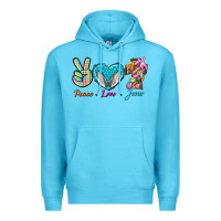 Ocean Blue Peace Love Easter Jesus Premium Hoodie - BundleAndBundleShop