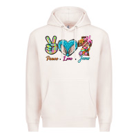 Pale Pink Peace Love Easter Jesus Premium Hoodie - BundleAndBundleShop