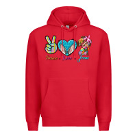 Red Peace Love Easter Jesus Premium Hoodie - BundleAndBundleShop