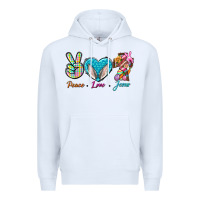 White Peace Love Easter Jesus Premium Hoodie - BundleAndBundleShop